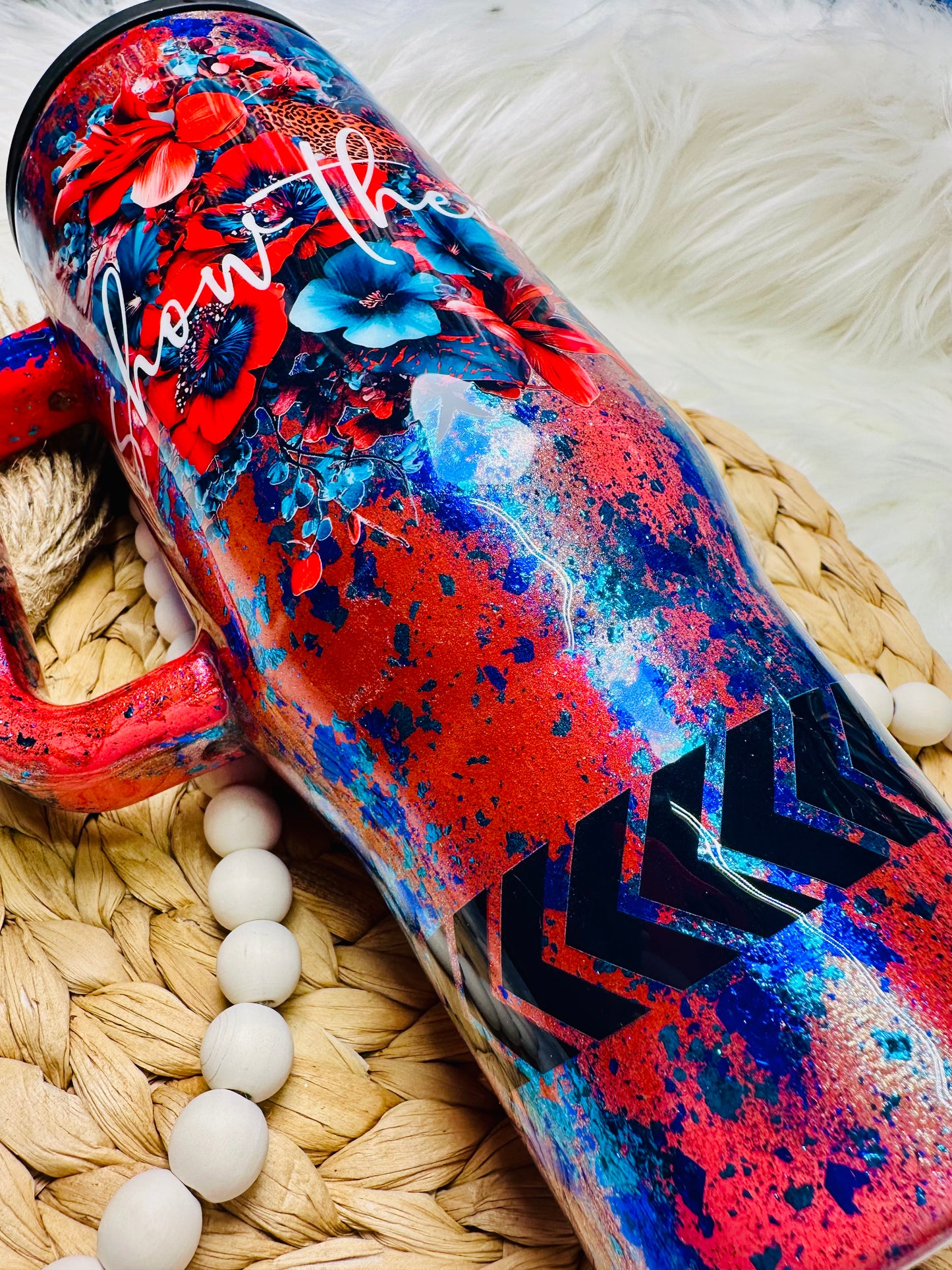 40oz Show Them Red & Blue Floral