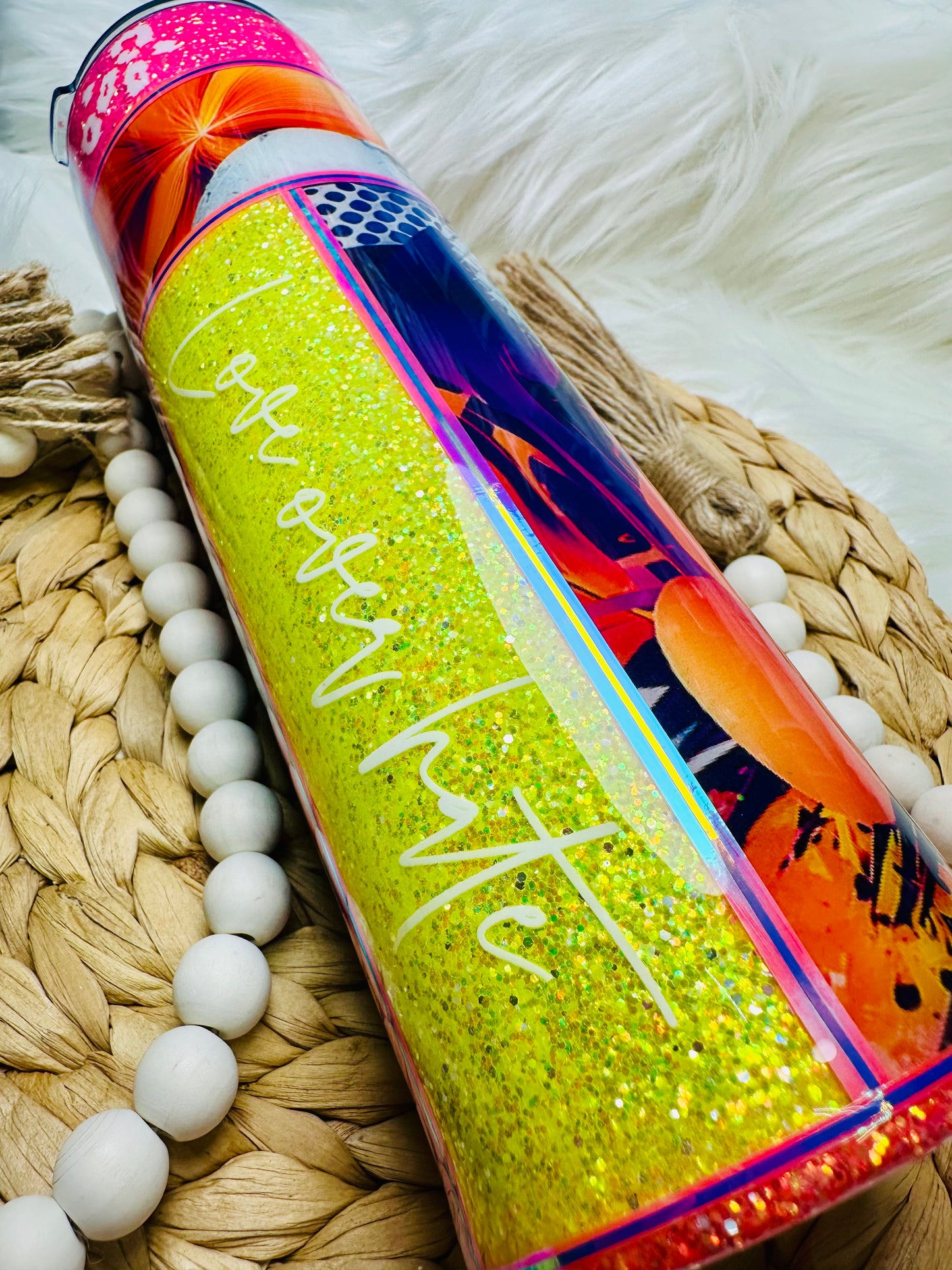 32oz Tipsy Love Over Hate Neon Vibes