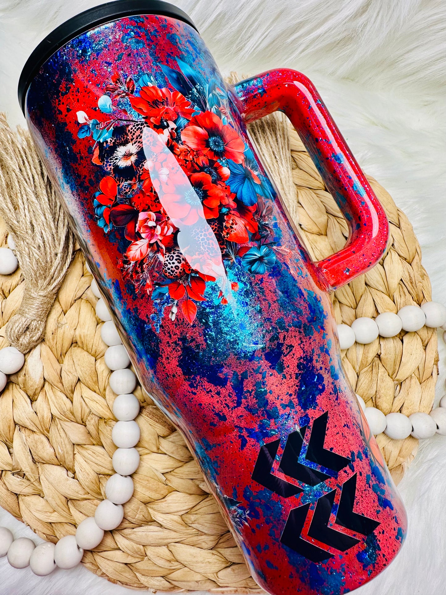 40oz Show Them Red & Blue Floral