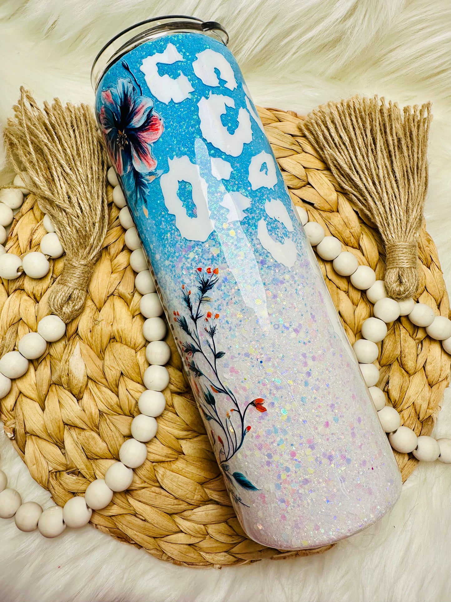 30oz Blue & White Floral