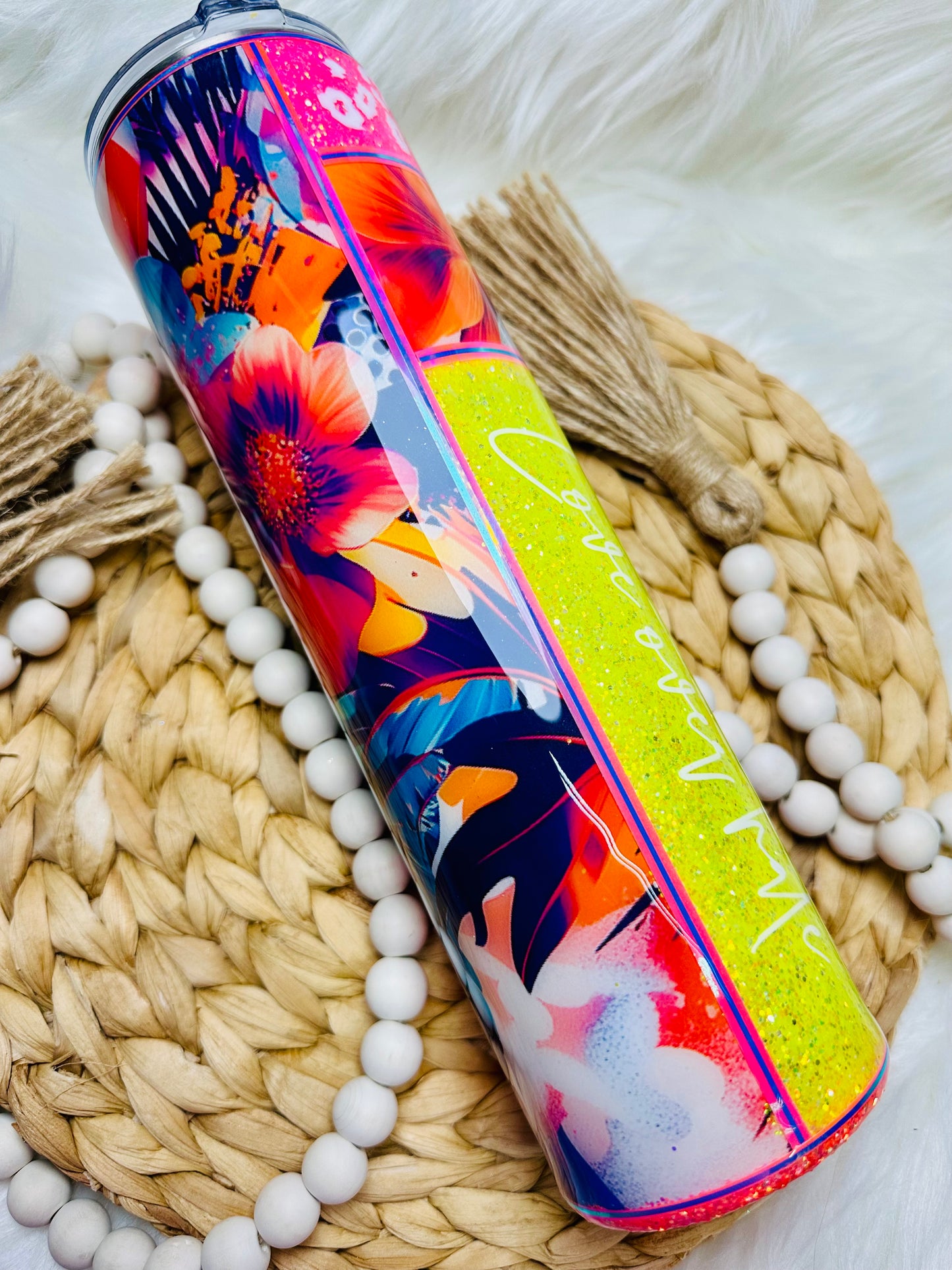 32oz Tipsy Love Over Hate Neon Vibes