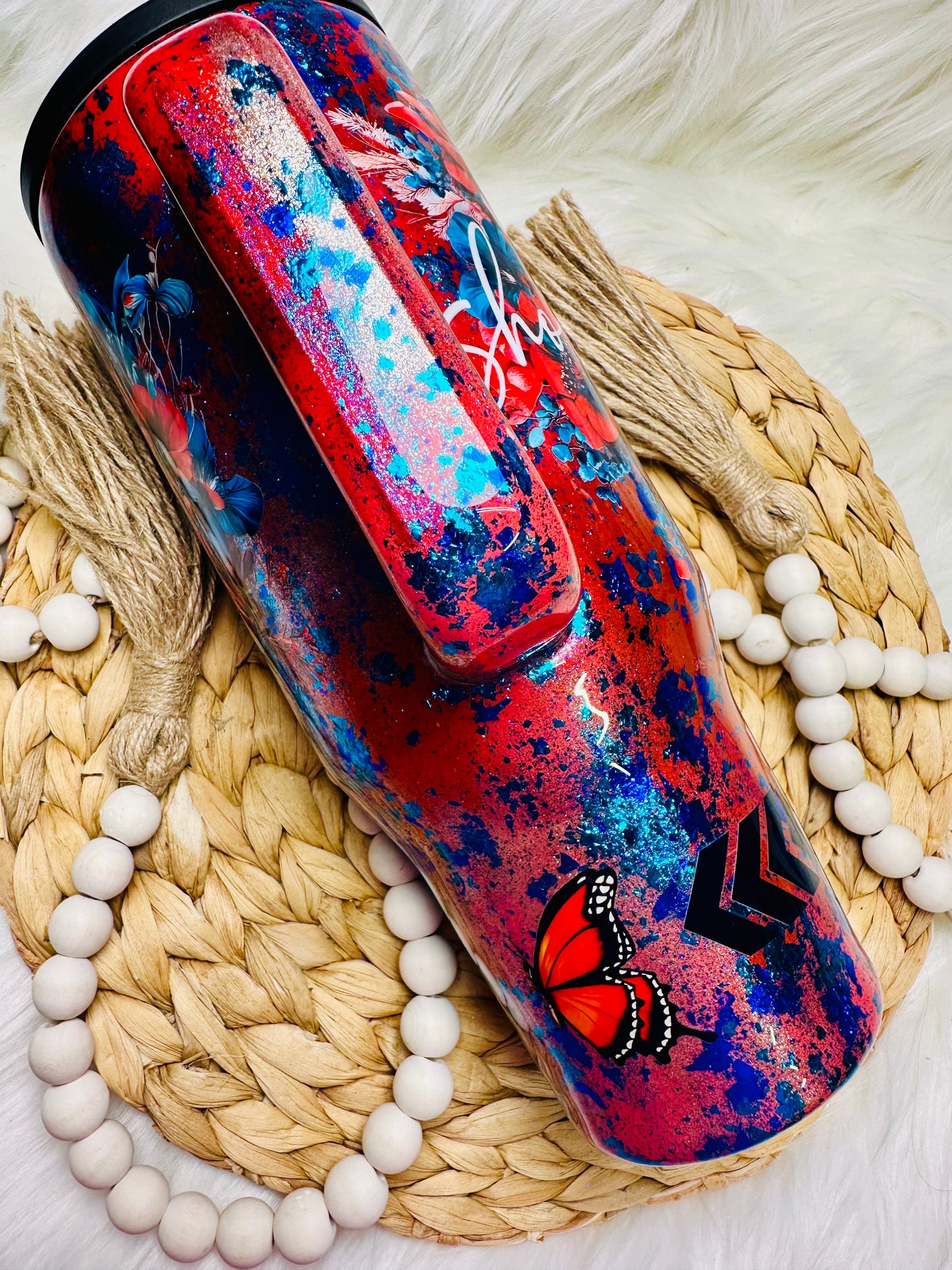 40oz Show Them Red & Blue Floral