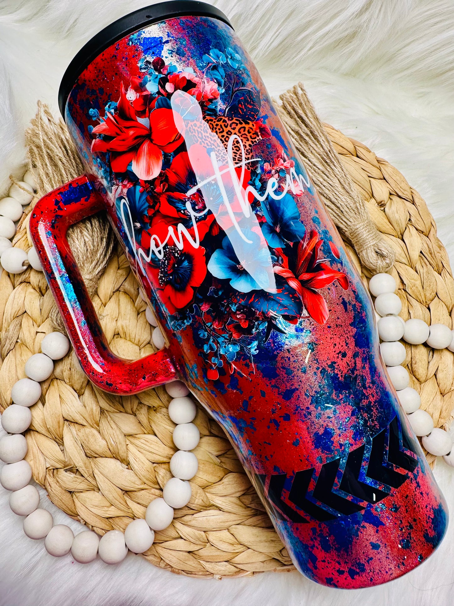 40oz Show Them Red & Blue Floral