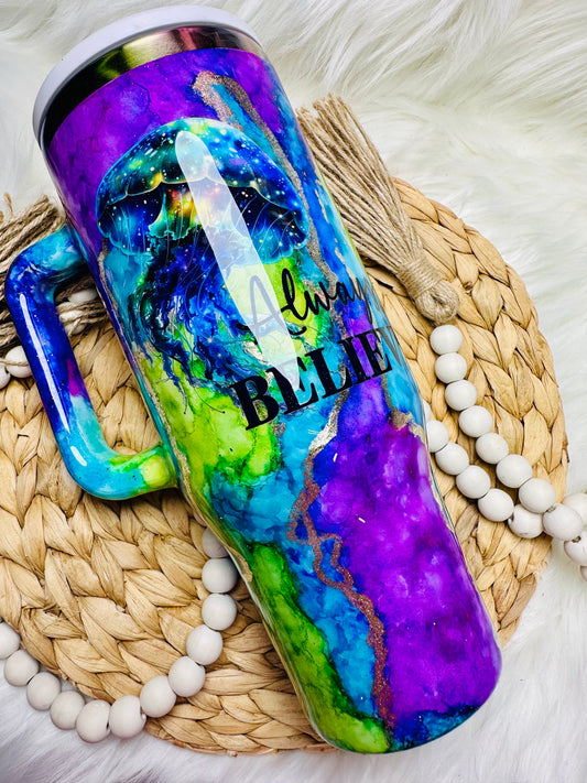 40oz Always Believe Hand-painted Watercolor