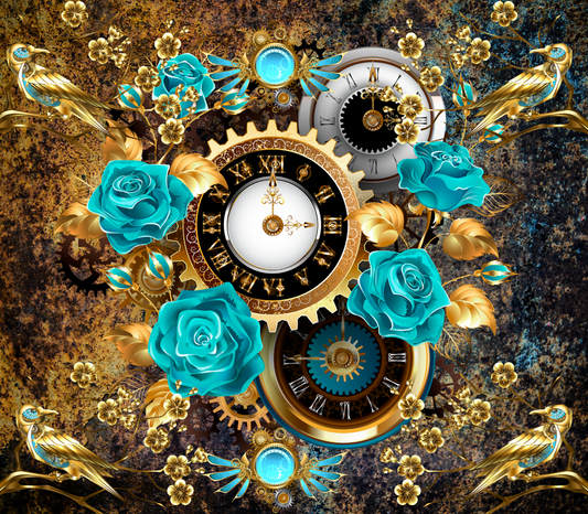 Steampunk Teal and Gold