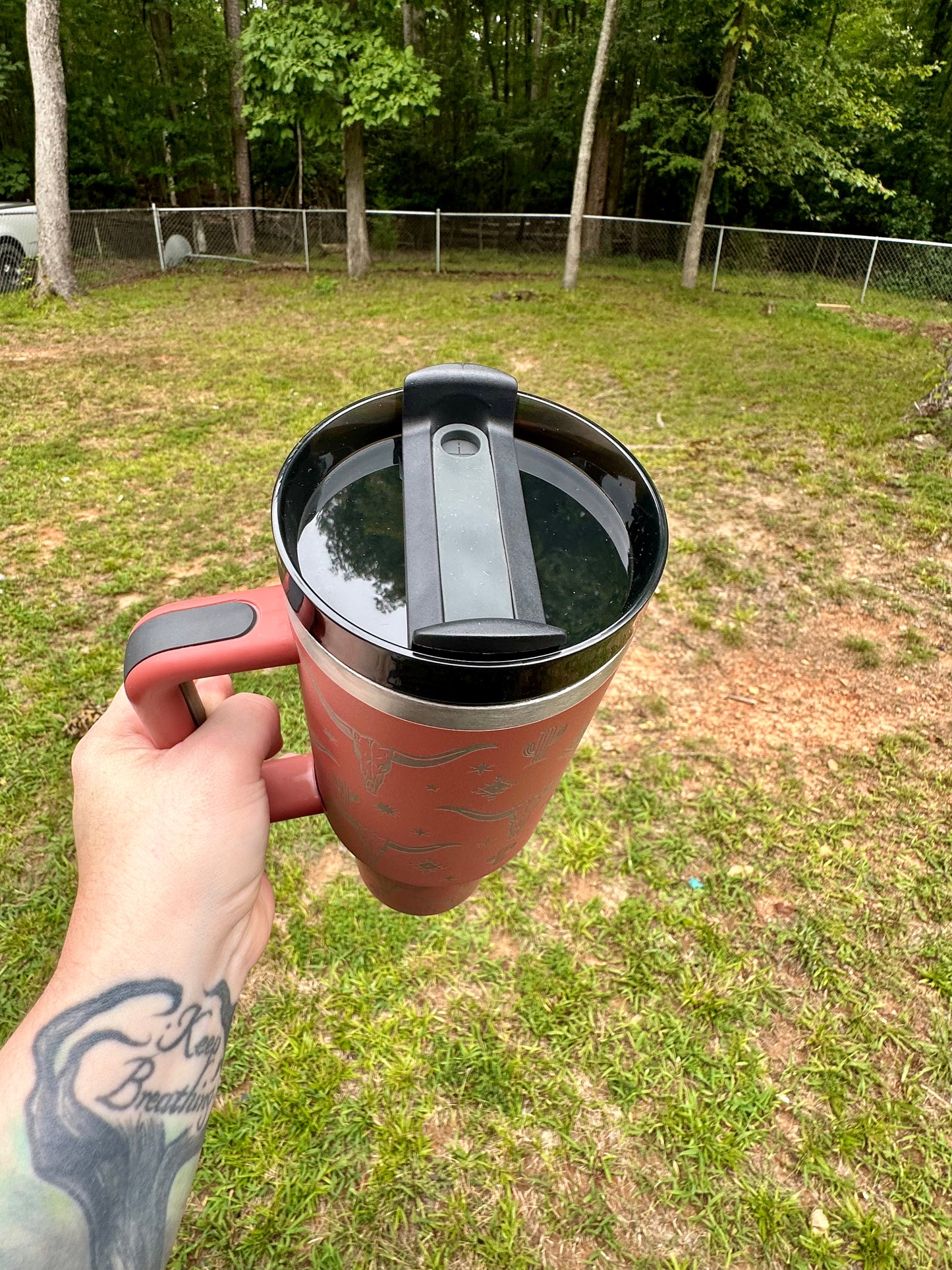 40oz Rust Longhorn Engraved Tumbler